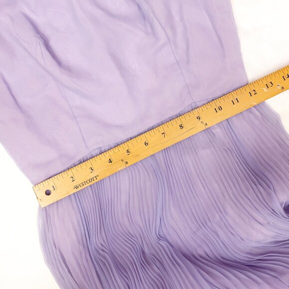 Vintage purple knife-pleat ruffle maxi dress AS-IS size Small - Picture 8 of 15
